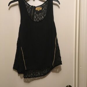 Black Lace Sleeveless Top